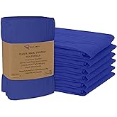 RUVANTI Flour Sack Towels 6 Pack 28x28 Inch, 100% Cotton Tea Towel, Reusable, Machine Washable, Absorbent BarTowels - Dish Cloth Perfect for Drying Dishes & Cleaning - Navy