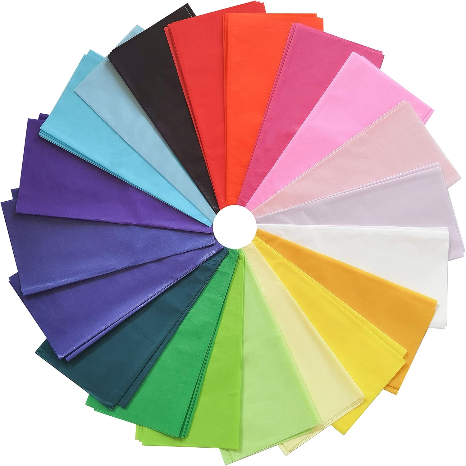 20 Sheets Coloured Tissue Paper 66cm x 50cm Decorative Solid Colour