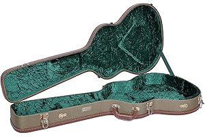 Crossrock Electric Guitar Case fits PRS SE Standard Solid Body, Wooden Hard-Shell, Sponge Lining, Metal Feet, Storage Space, 