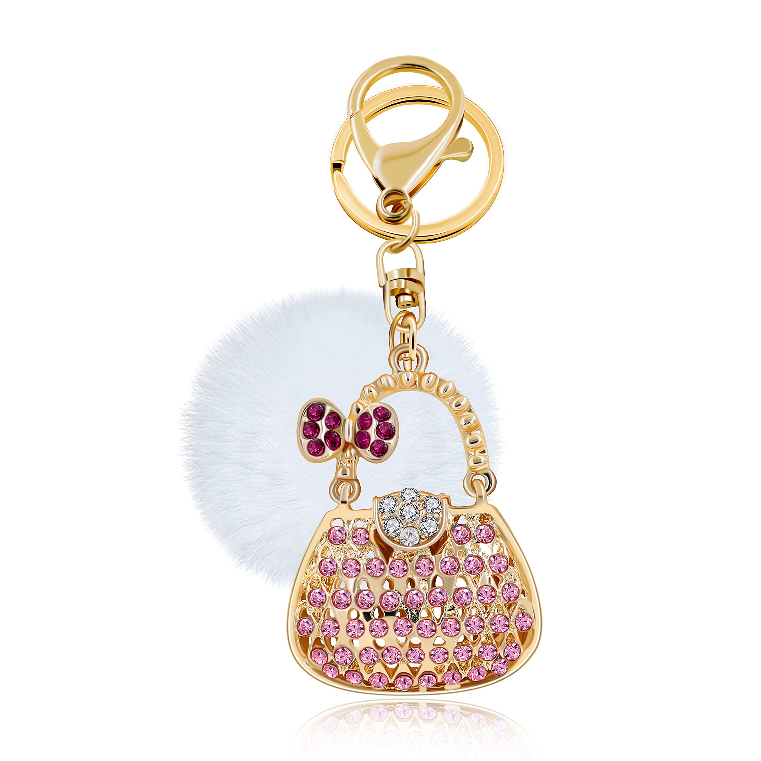 Uloveido Teen Girls Women Red Hand Bag Keychains Charms Key Ring Car Key Chain for Mom — image 1
