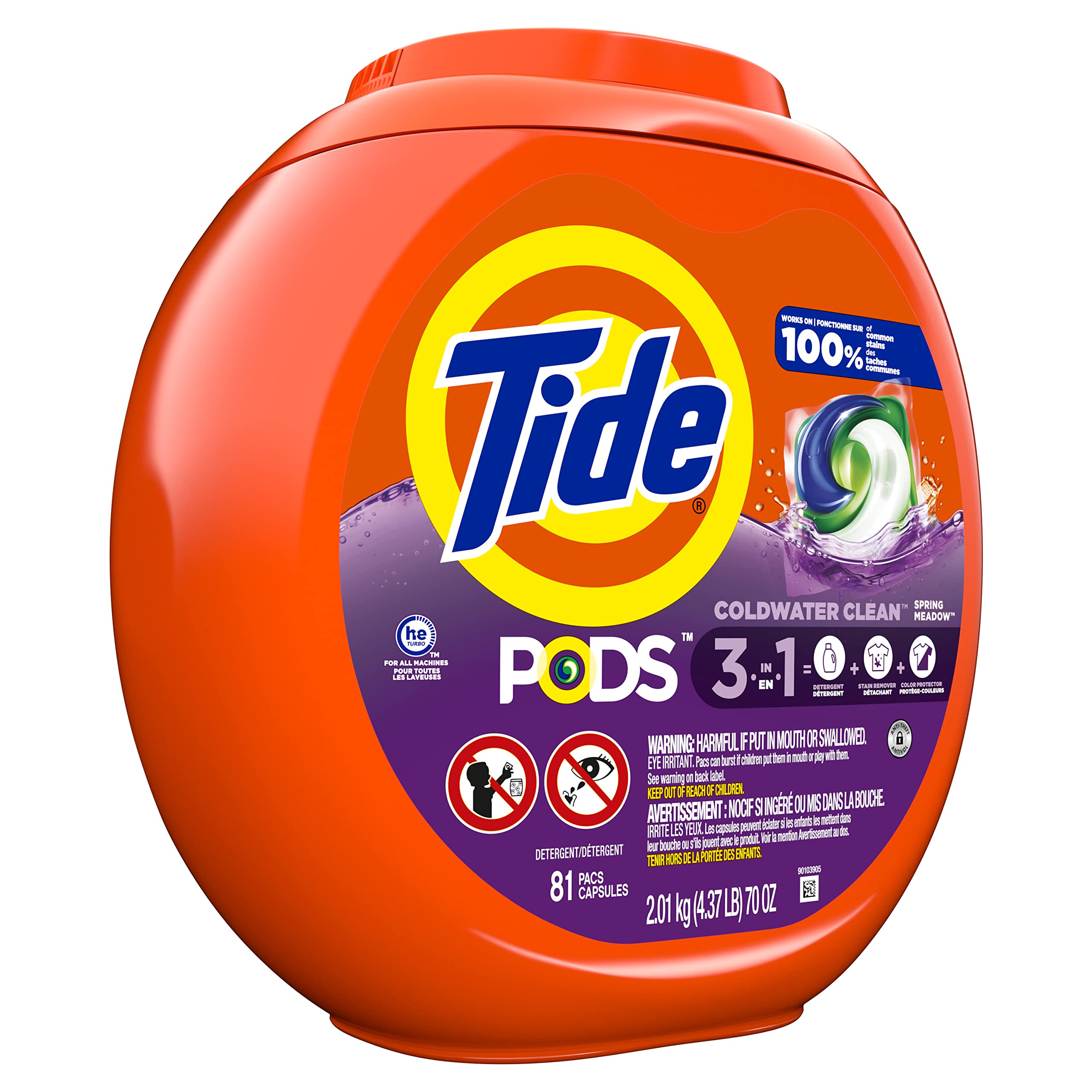 Tide PODS Laundry Detergent Soap Pods, Spring Meadow, 81 count