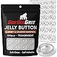 Cabinet and Drawer Soft Close Bumpers - Jelly Button Sound Dampening Self Adhesive Rubber Bumper - Clear, Transparent - Round 1/2" Diameter - 200pcs