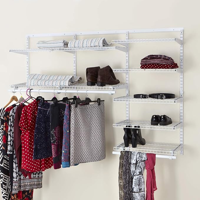 BiGDUG Clothes Storage System Wall Mounted Adjustable Wire Shelving