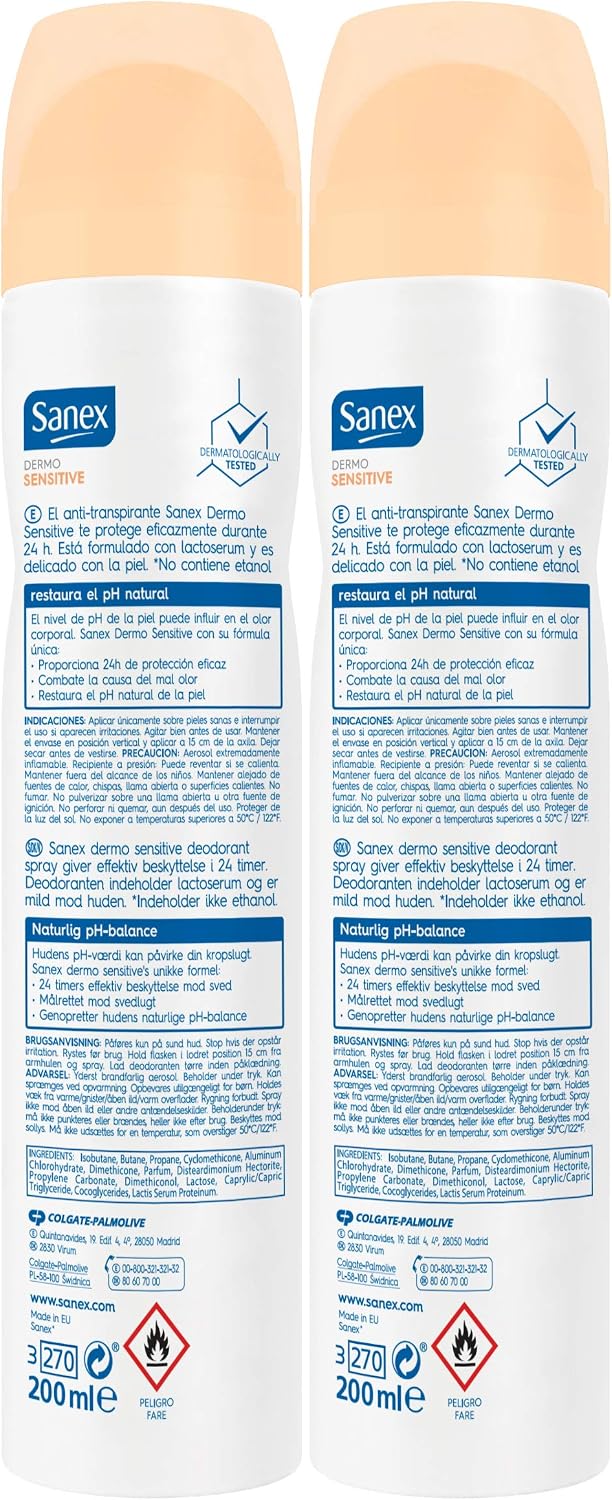 Sanex Dermo Sensitive Deodorant Spray, Pack of 2, 2 count (Pack of 1) - Image 4