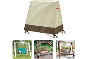 PLUSLEYSC Cover for A Frame Porch Swing,Outdoor Patio Swing Cover a Frame,Patio Swing Furniture Covers,Courtyard Waterproof UV Resistant Weather Protector(Beige,72''LX67''WX55''H)