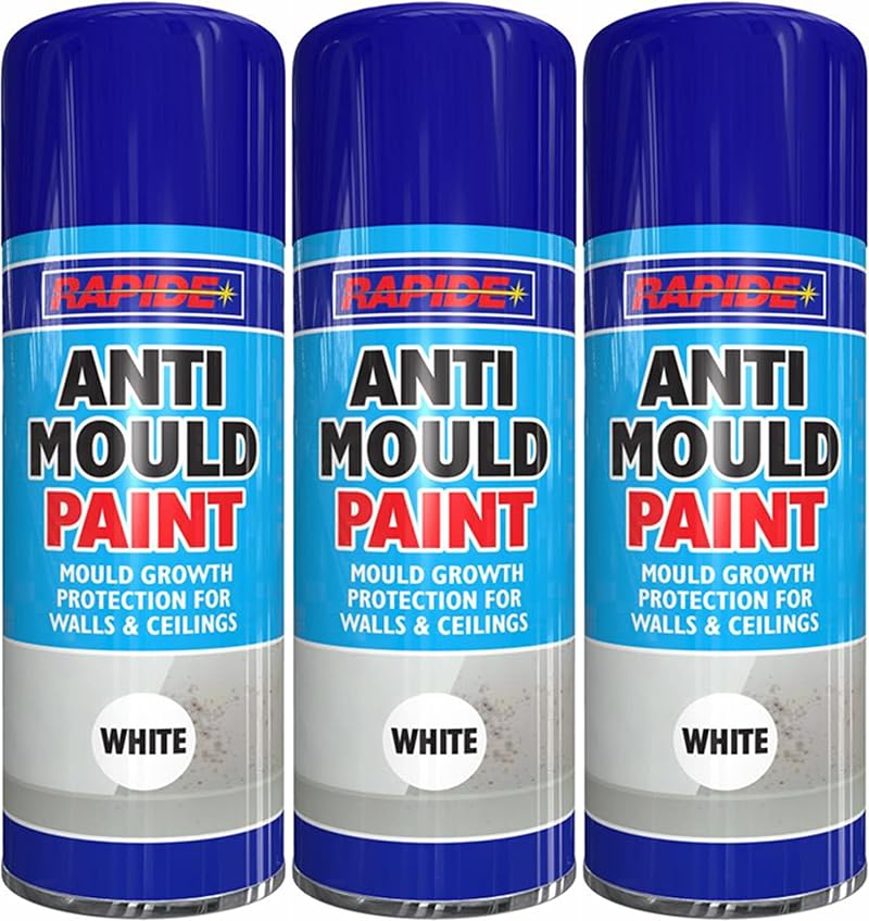 Q&H 400ML White Matt Anti Mould Paint Spray Wall Ceiling Fungus Algae Killer