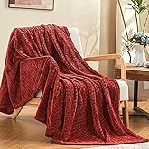 inhand Fleece Throw Blanket, Super Soft Fuzzy Blanket for Couch Sofa Bed Office, Cozy Plush Fleece Blanket Throw Size, Washable Lightweight Flannel Blankets Throw for All Season(50”x60”,Burgundy)