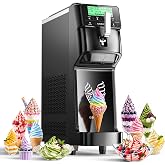 Commercial Soft Serve Ice Cream Maker Machine | Auto-Clean &amp; Pre-Cool, Stainless 6L Hopper for Caf&eacute; Restaurant &amp; dessert shops