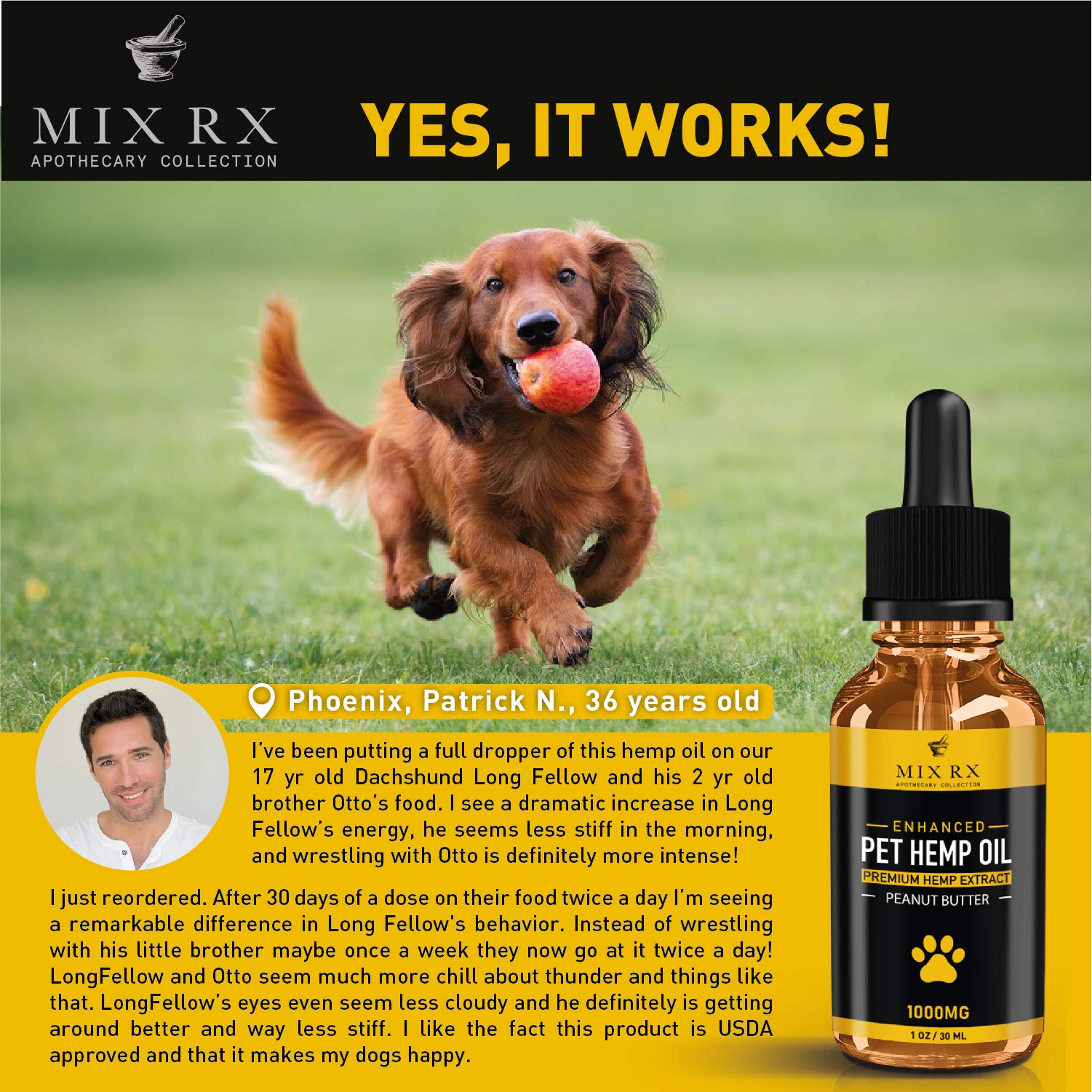 (2 Pack) Hemp Oil for Dogs Cats Pets, Organic Calming Dog Treats for