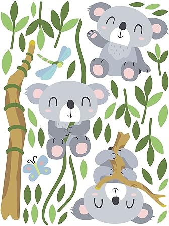 Bilderwelten Kinderzimmer Wandtattoo Tiere Baum Koala Baren Set 120cm X 90cm Amazon De Kuche Haushalt