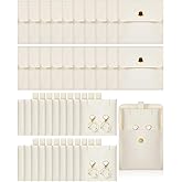 Ferreve Microfiber Jewelry Pouch with Insert Pad Snap Button 8x8cm Valentine's Day Packaging Gift Bags for Jewelry Bracelet