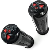 XKMT-Skull Style Hand Grips 1" Handlebar Compatible with H-D XL 883 Hugger Sportster Cruiser Black [B0125VOQ4W]