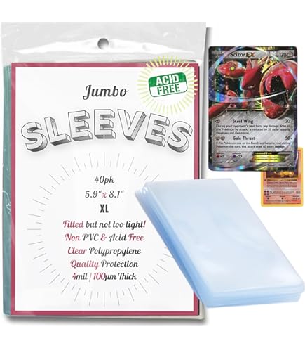 Amazon.com: Rayvol Jumbo Card Sleeves Size XL:5.7 x 7.9 Inch