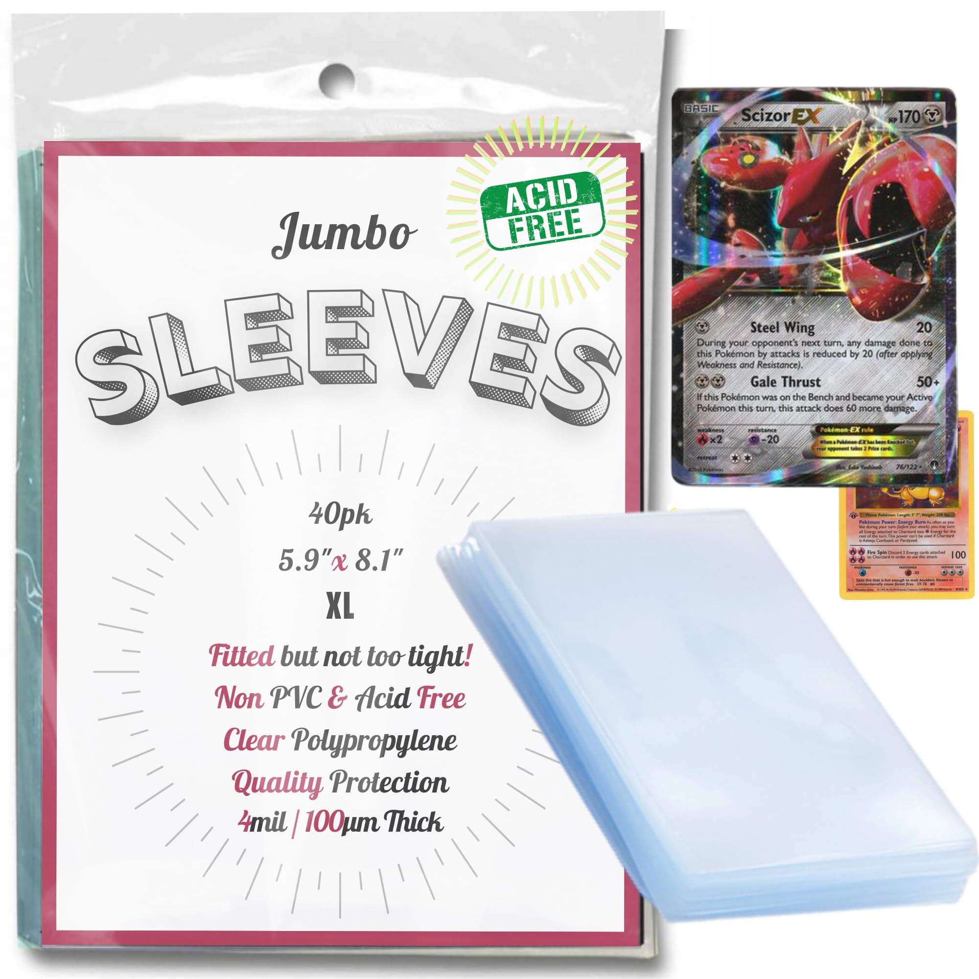 giant card sleeves Amazon.com: Jumbo Card Sleeves (40pk Jumbo Sleeves - Large