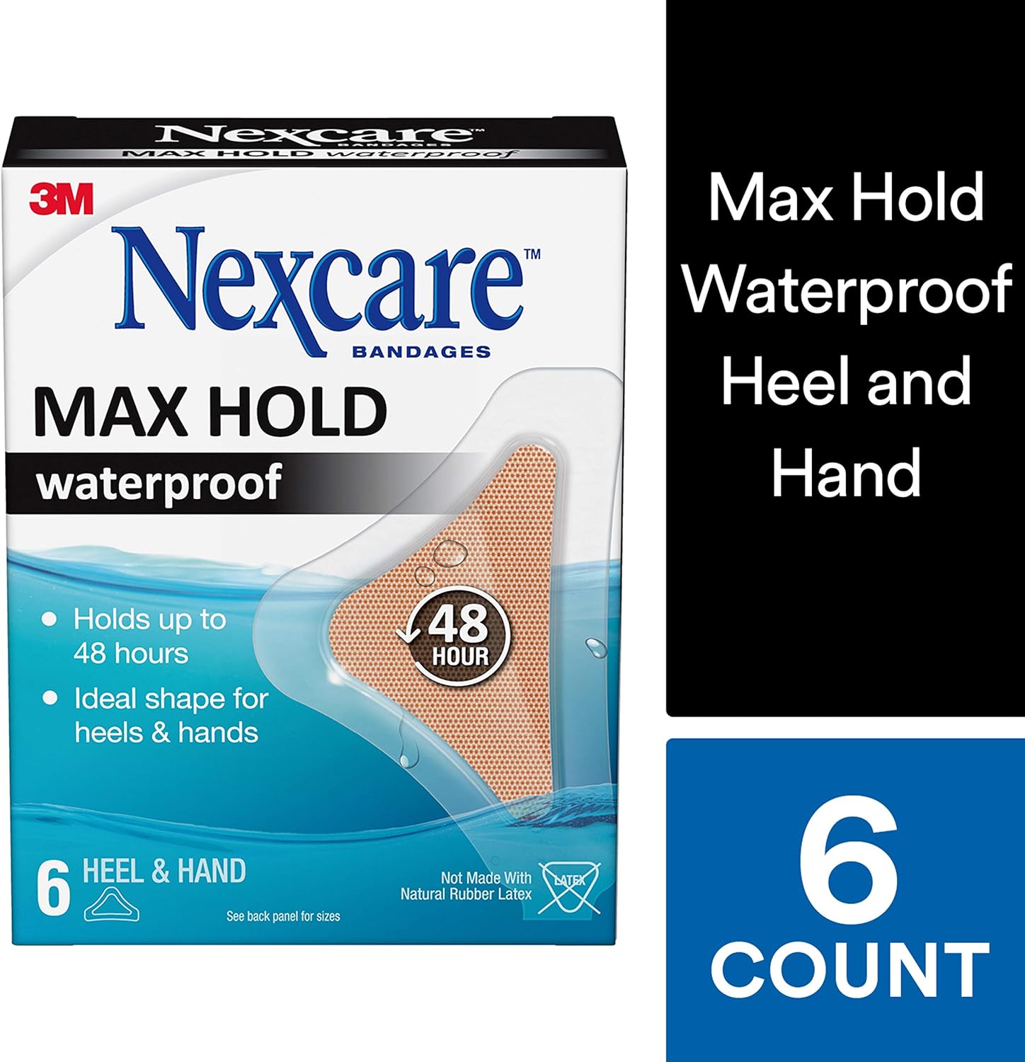 Nexcare Max Hold Waterproof Bandages, Clear, Family Pack, 60 ct One Size: Health & Personal Care