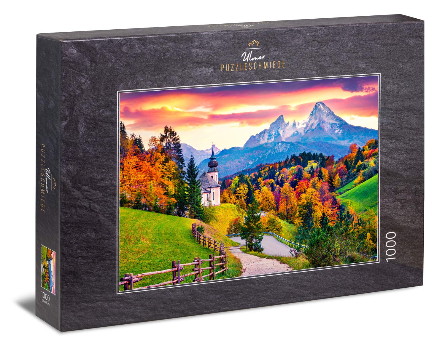 Ulmer Puzzleschmiede - Puzzle "Watzmann": 1000 pieces jigsaw puzzle - Atmospheric path in front of the Watzmann mountains in Bavaria
