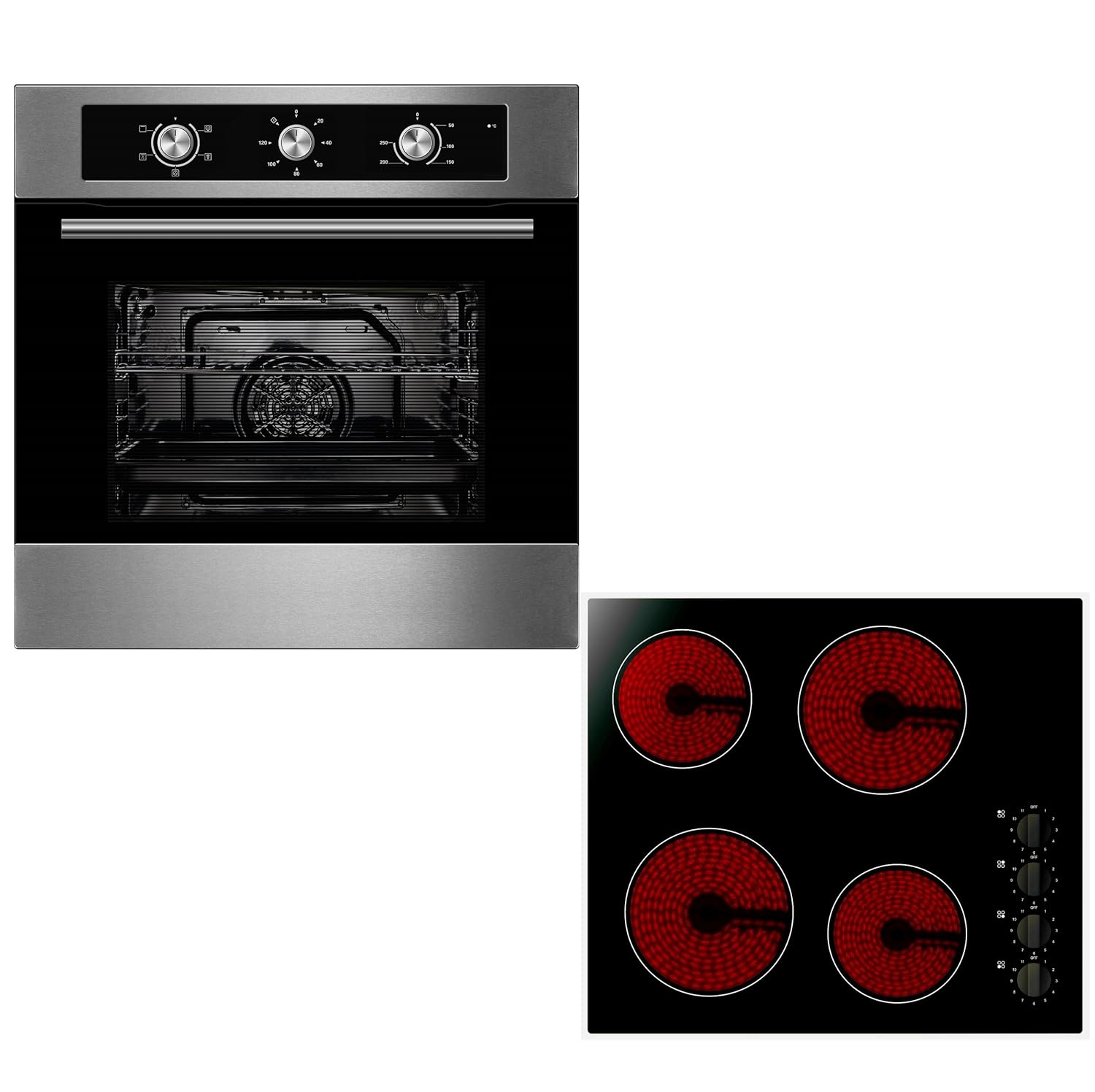 Cookology Oven & Hob Bundle Stainless Steel 60cm Builtin Electric