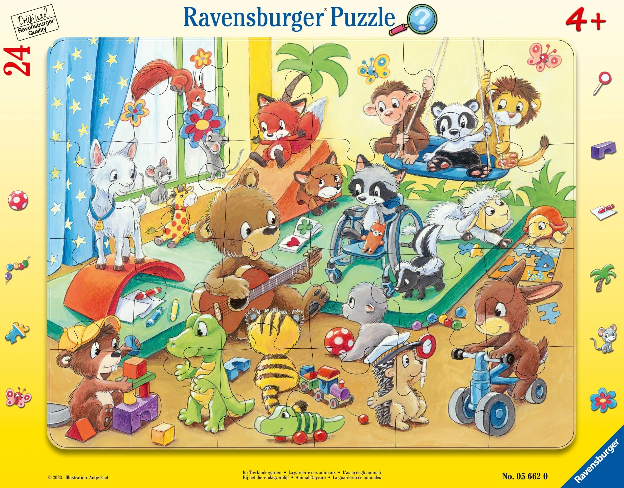 Ravensburger Children's Puzzle - 05662 In Animal Nursery - 24 Pieces Frame Puzzle for Children from 4 Years with Search Game