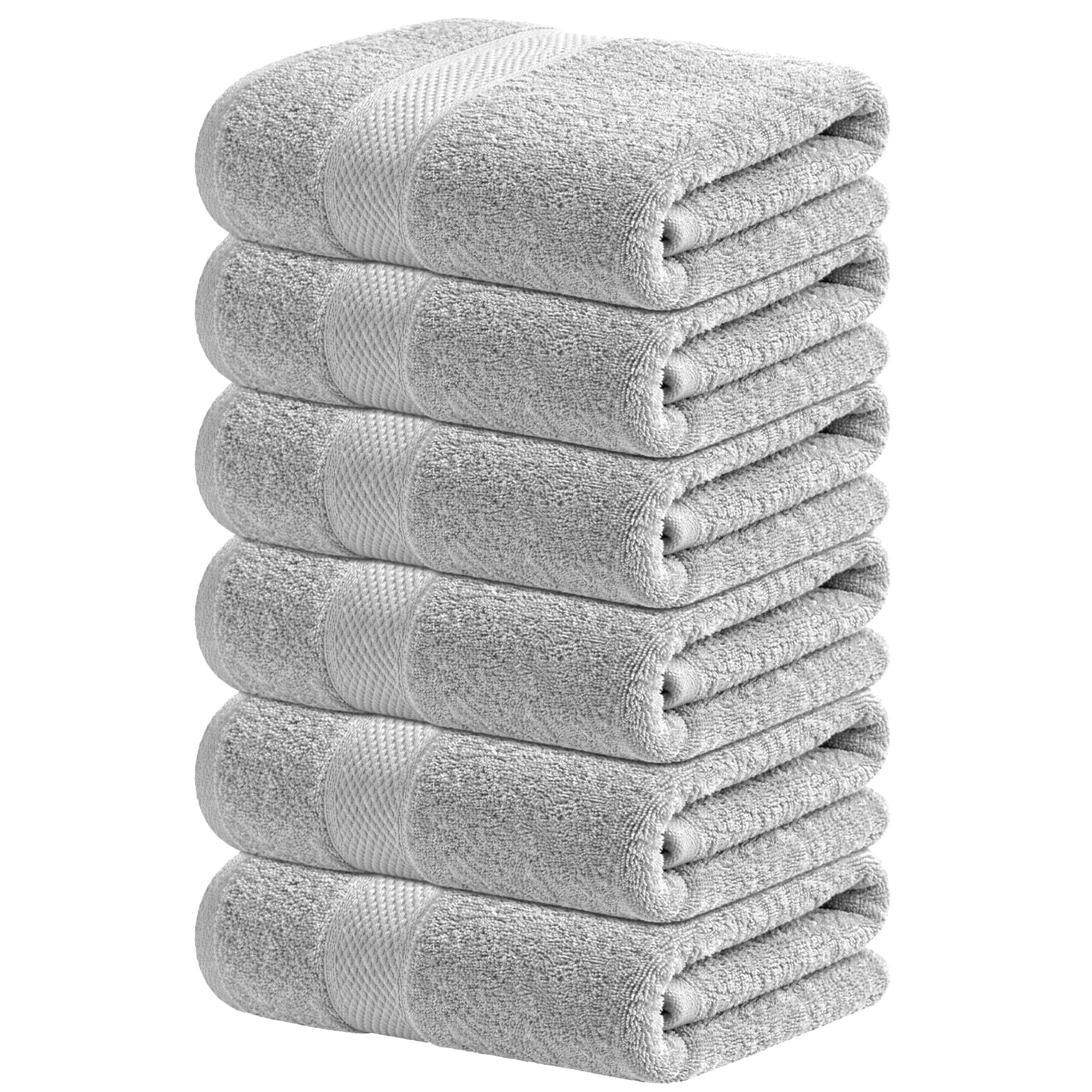 Infinitee Xclusives Premium Hand Towels 6-Pack (40 x 72 cm) – 100% Cotton, Super Absorbent, Quick-Dry Towels for Bathroom, Hotel, Salon & Gym Use |Charming Grey|