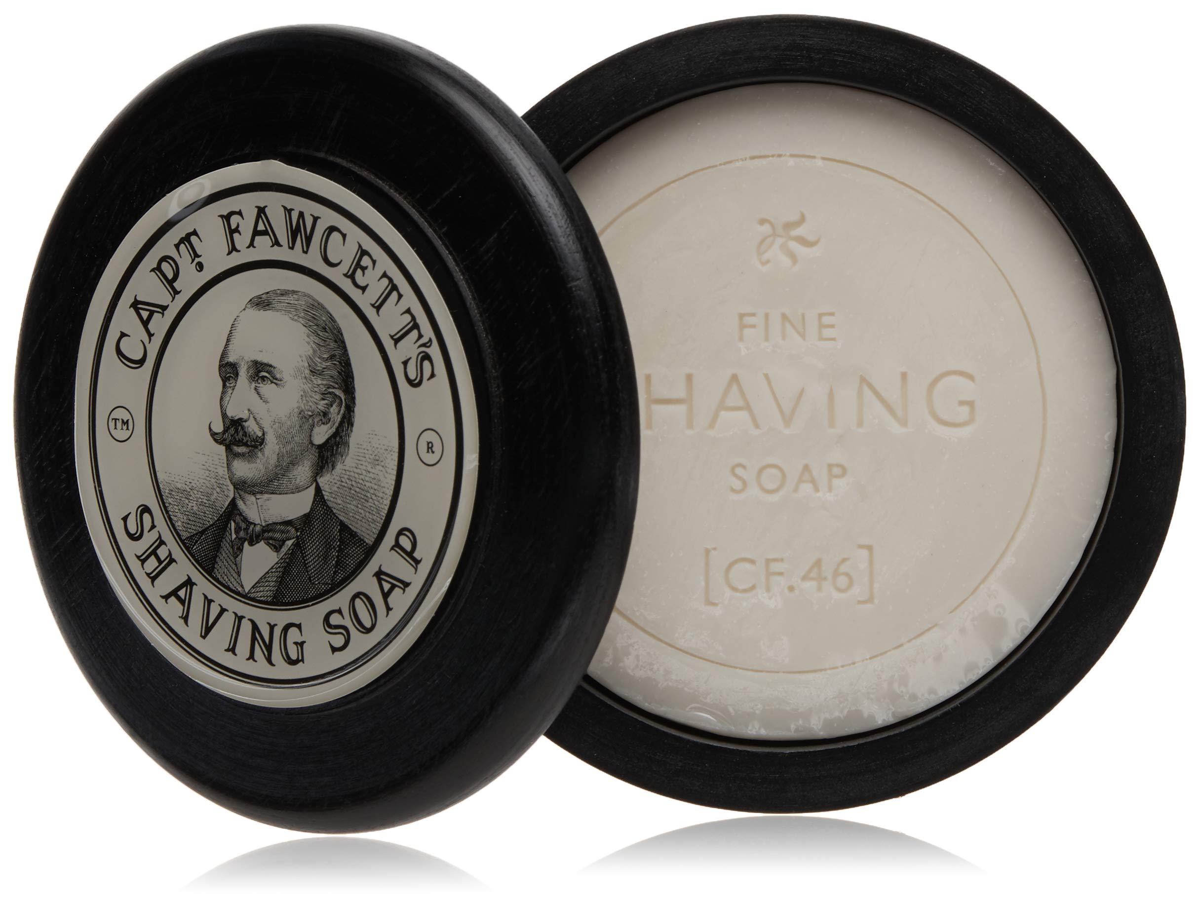 Captain Fawcett Luxurious Shaving Soap – Classic Gentleman’s Shaving Soap in Wooden Bowl – Rich, Creamy Lather for a Smooth, Comfortable Shave with Subtle Sandalwood Fragrance
