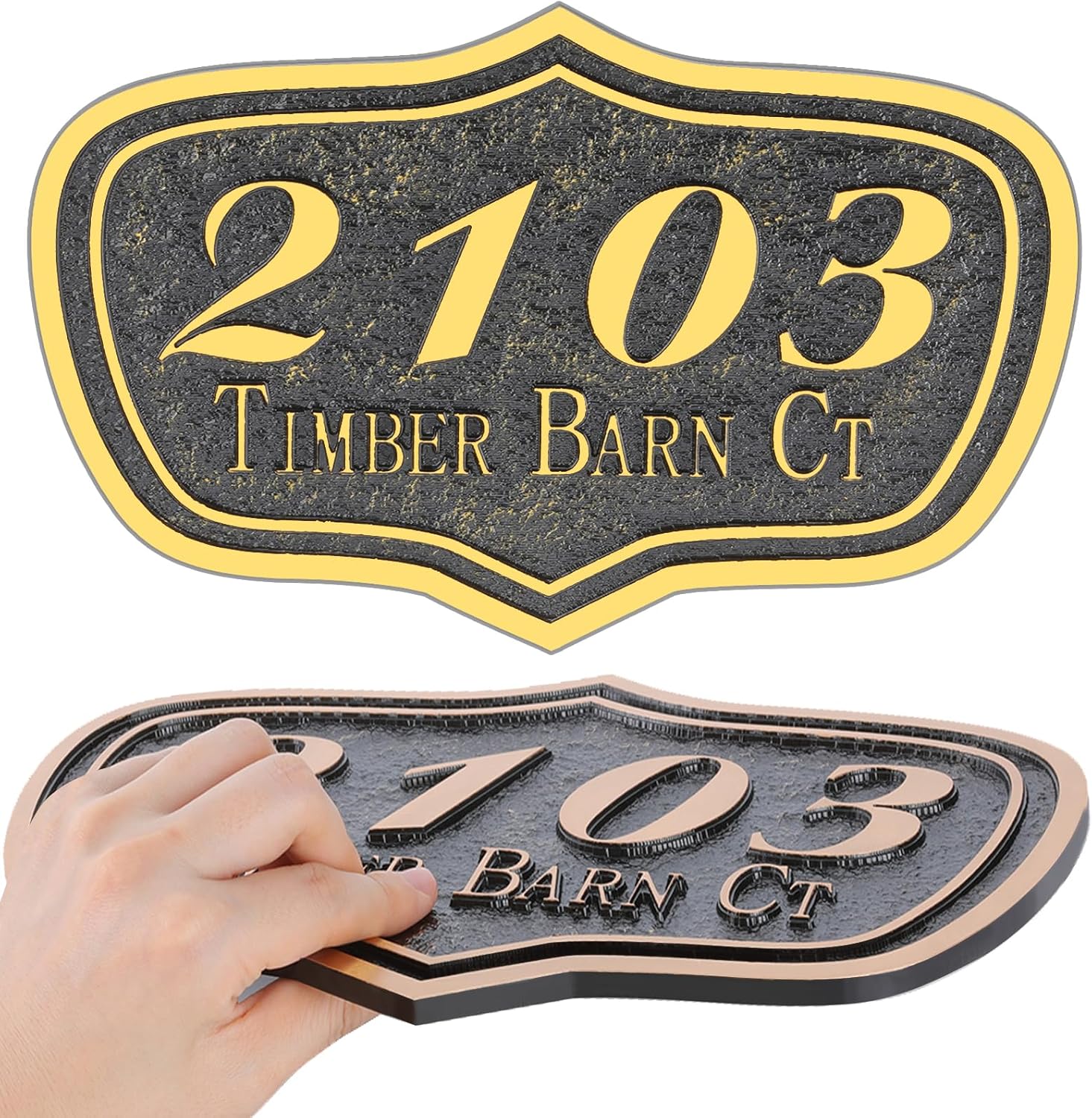 Address Signs - Artmake Address Plaque Hand-Carved - Personalized House Number Plaque (12