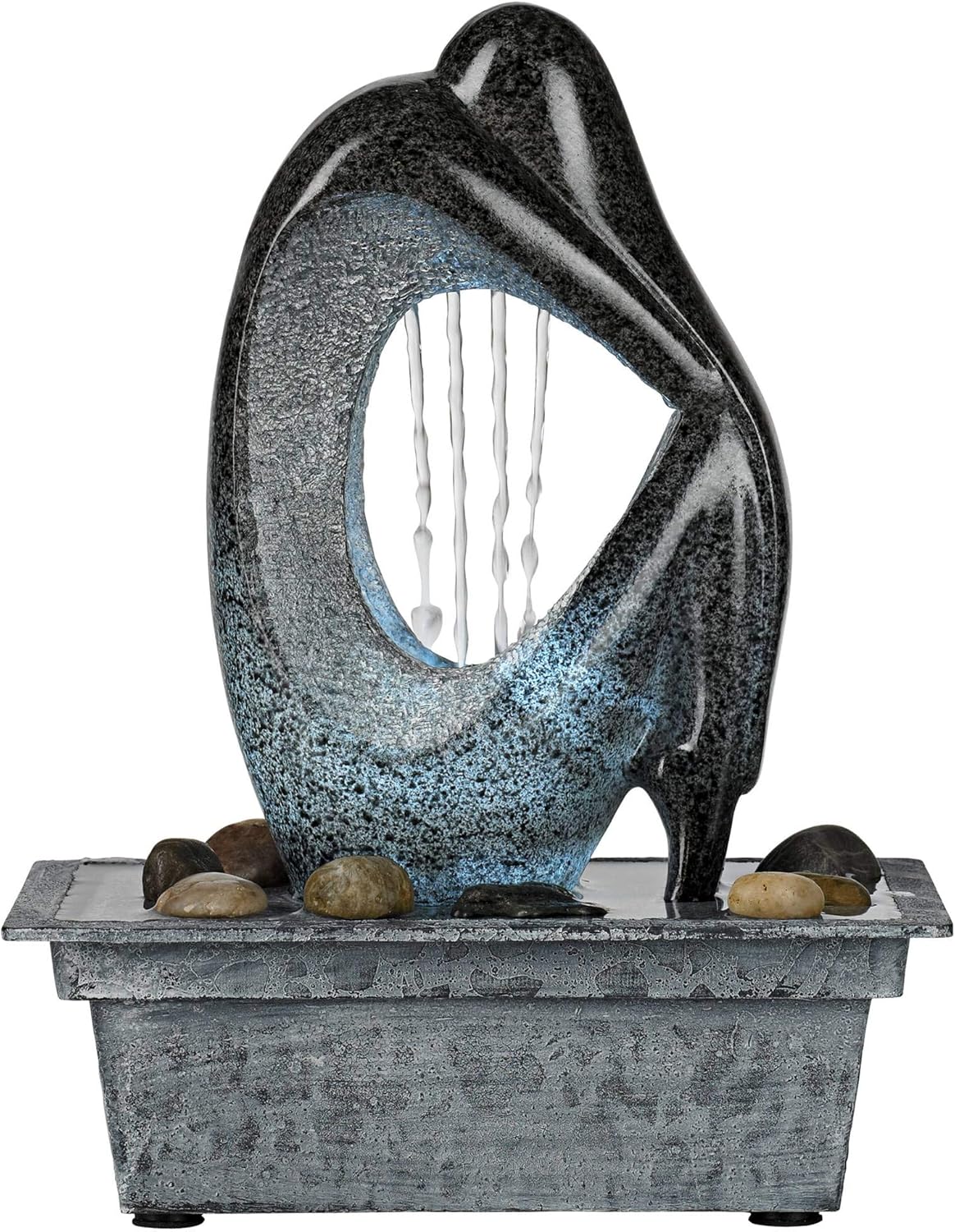 John Timberland Modern Tabletop Floor Water Fountain with LED Light 10" Silhouette for Indoor Table Top Desk: Home & Kitchen