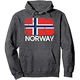 Norwegian Flag Hoodie | Vintage Made In Norway Gift Pullover Hoodie