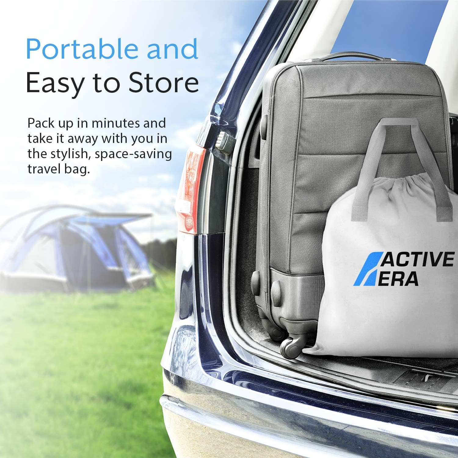 Active Era Luxury Camping Air Mattress with Built in Pump - Queen Air Mattress with USB Rechargeable Pump, Integrated Pillow, Travel Bag - Air Mattress for Tent Camping: Furniture & Decor