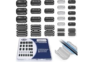 JoTownCand 24Pcs Professional Ferrite Beads, Snap-On Ferrite Choke Core Kit for USB/Audio/Power Cable Noise Reduction | EMI RFI Filter (3.5-13mm)