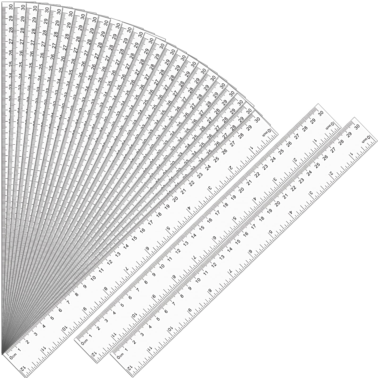 Photo 1 of 32 Pack Clear Ruler 12 Inch Bulk with Centimeters and Millimeters, Metric Rulers Measuring Drawing Tool for Kids, Ideal Back to School Office Home Supplies