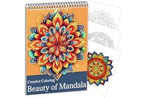 CKMOREL Mandala Coloring Book for Adult Spiral Bound Lay Flat Mandala Coloring Book for Women 24 Pages One Sided Design Gift for Adult to Relax and Relieve Anxiety - Beauty of Mandala