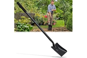 Small Garden Shovels for Digging,Square Spade Shovel Beach Shovels with 43.3in Handle,Heavy Duty Portable Metal Shovel for Ga
