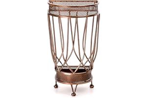 Dualplex Super Quality Umbrella Stand, Umbrella Holder, Antique Look Metal Entry Hallway Décor, Wallside Style w/Removable Drip Tray Home Office Decoration Rack Holds Umbrellas Canes Walking Stick