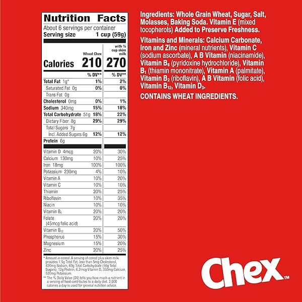 WHEAT CHEX BREAKFAST CEREAL, HOMEMADE CHEX MIX INGREDIENT, 14 OZ