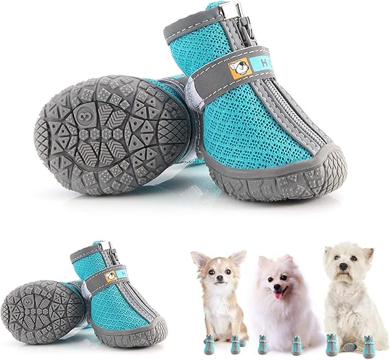 Hcpet Dog Booties Nine Hole Net with TPR Rubber Material Antislip Pet