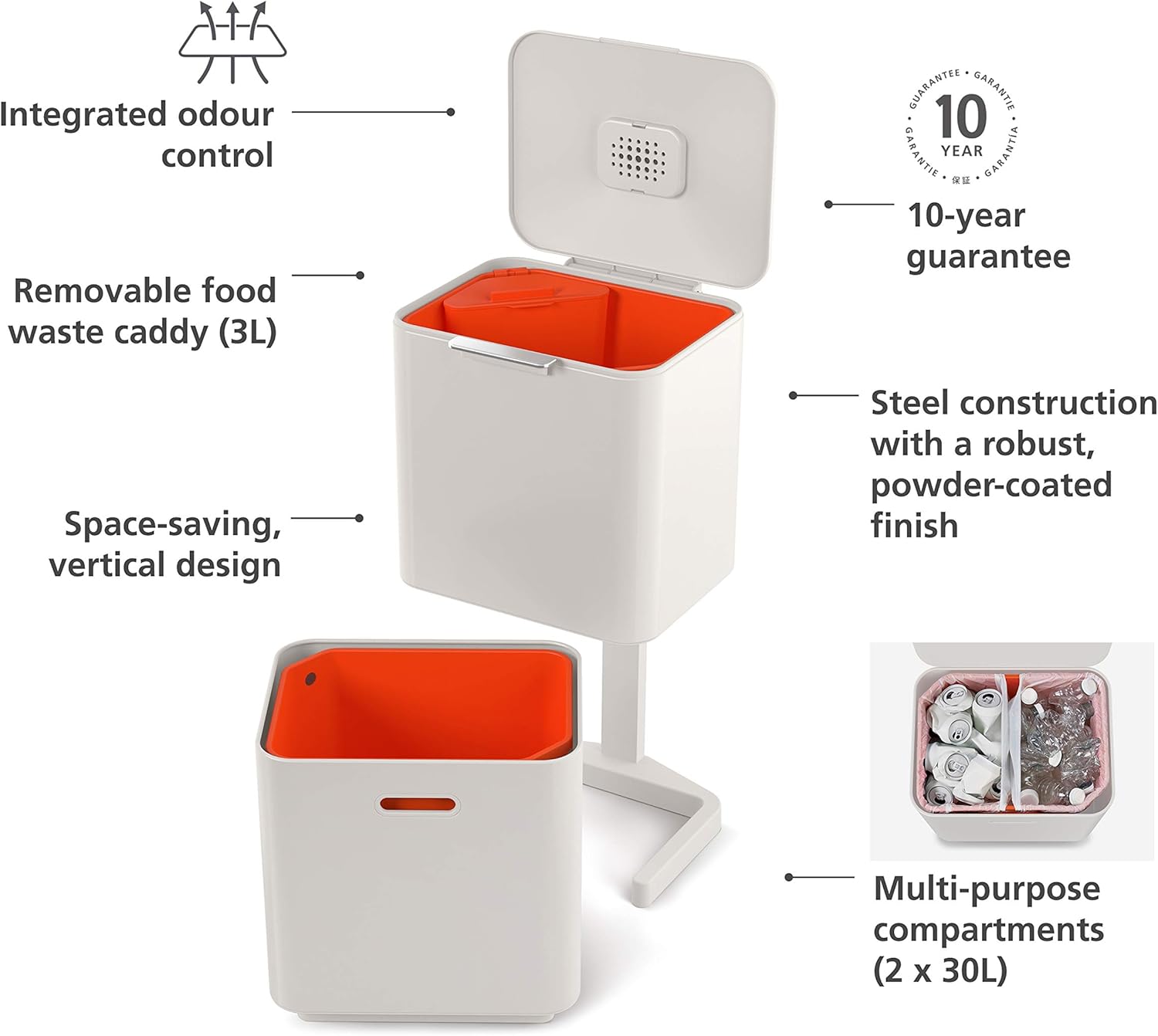 Joseph Joseph 30061 Totem Max 60 Litre Waste Separation and Recycling