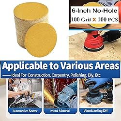 Premium Material,6" Sanding Discs 100 Pcs 100Grit