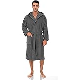 TowelSelections Mens Hooded Robe Cotton Terry Cloth Towel Bathrobe Soft Shower Bath Robes for Men XS to 4X