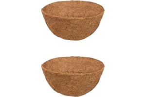 C CASIMR CASIMR 16 Inch Coco Planter Basket Liners 2PCS Replacement Hanging Round Coco Liners Natural Coconut Fiber Liner for Garden Flower Baskets Vegetables Herbs