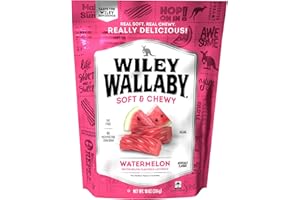 Wiley Wallaby Licorice 10 Ounce Classic Gourmet Soft & Chewy Australian Watermelon Licorice Candy Twists, 1 Pack