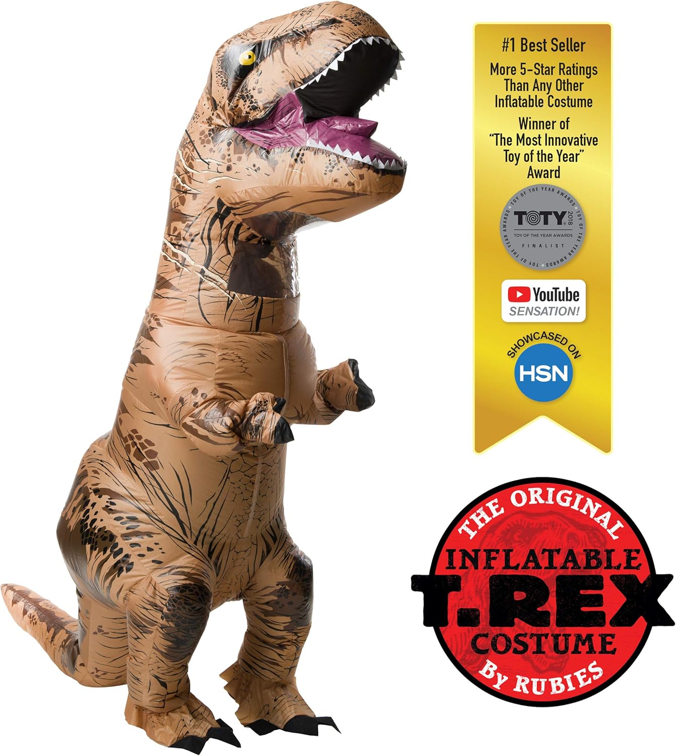 Rubie's Adult Official Jurassic World Inflatable Dinosaur Costume: Clothing