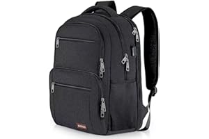 BIKROD Backpack for Men and Women, School Backpacks for Teen Boys Water Resistant TSA Travel Backpack with USB Charging Port, Business Anti Theft Sturdy Computer Bag Gifts Fits 15.6 Inch Laptop,Black