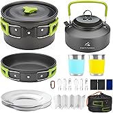 Fortitude21 Camping Cookware Set - 19-Piece Lightweight Backpacking Cookware with Pots, Pans, Utensils - Compact Outdoor Cooking Kit for Camping, Hiking, Backpacking & Survival