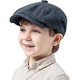 Jastore Kids Boys Vintage Newsboy Cap Tweed Flat Boys Vintage Beret Cabbie Hat Pageboy Caps