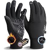 PULIOU Winter Waterproof Thermal Gloves for Men Women, Cold Weather Windproof Ski Snow Gloves with Touchscreen Fingers for Running Cycling Hiking Driving