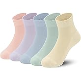 SERISIMPLE Kids Viscose Bamboo Above Ankle Socks Breathable Thin Summer Crew Comfortable Mesh Girls Boys Socks 5 Pairs