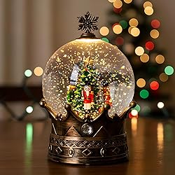 Christmas Snow Globe Lantern Water Glittering