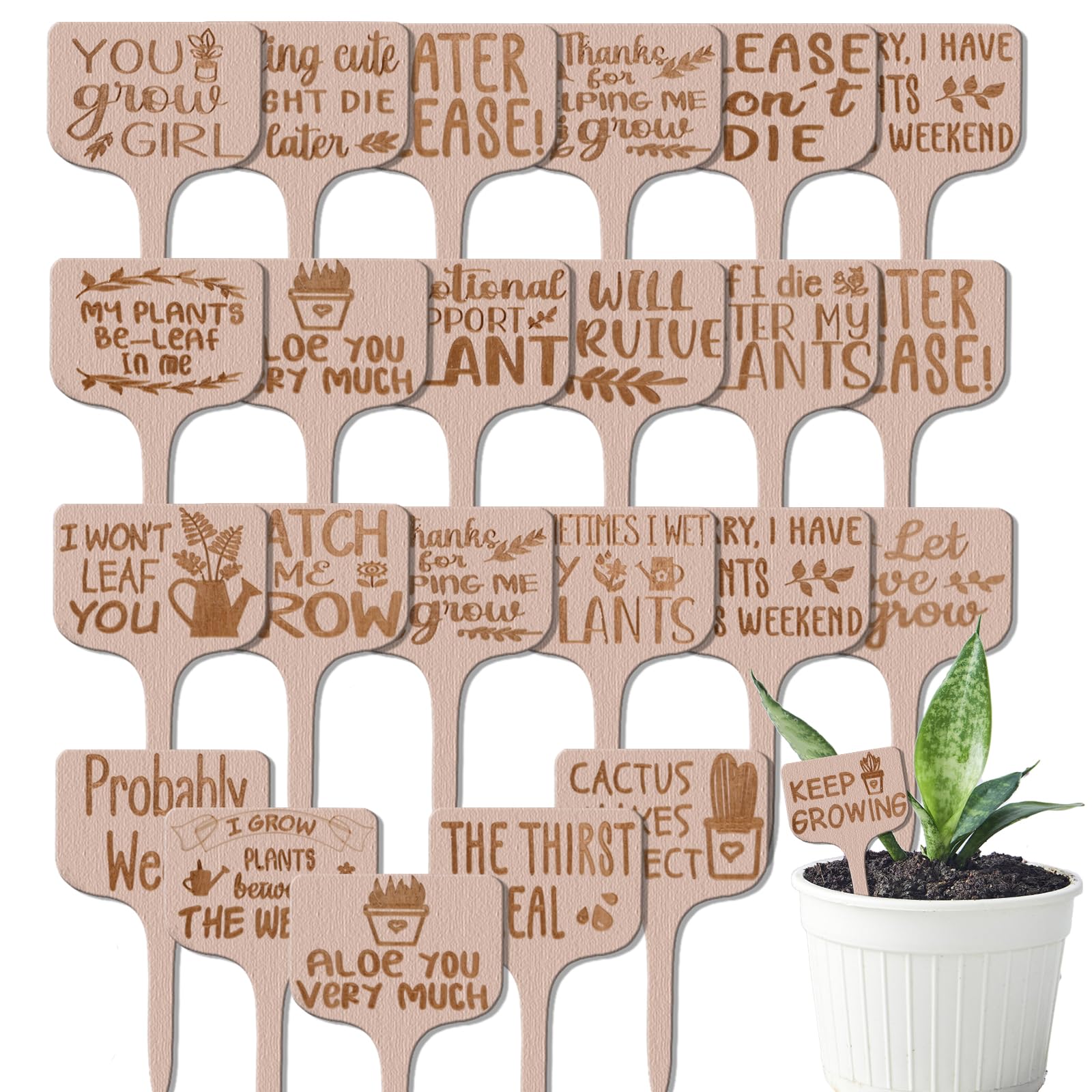 Photo 1 of 24 PCS Wooden Funny Plant Labels, Funny Plant Markers, Gardening Gifts for Women, Gifts for Plant Lovers, Gardeners