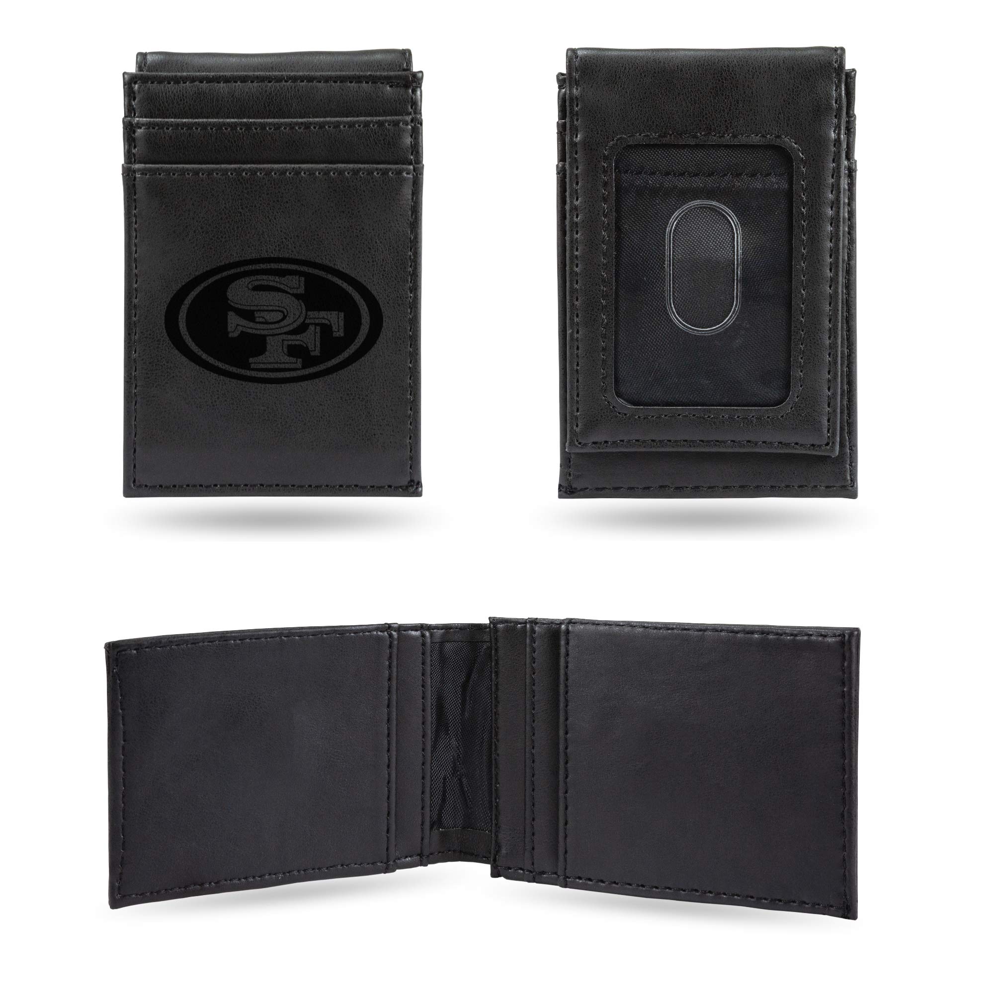 Rico Industries Laser Engraved Front Pocket Wallet, San Francisco 49ers, Black
