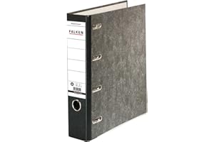 Original Falken Recycled Double Folder Cloud Marble. Made in Germany. 7 cm Wide Black for 2X DIN A5 Landscape Filing with glued Spine Label Account Statement Folder Ring Binder Blue Angel.